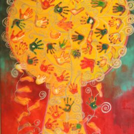 125 x 200 cm
Acryl, Kreide auf unbehandeltem Leinen - Preis auf Anfrage Baum des Lebens