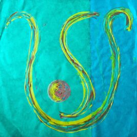 76 x 76 cm
Kreide auf geschöpftem Papier - 260 € Berührt Sein