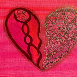 24 x 18 cm, Acryl und Aquarell Heartbreak